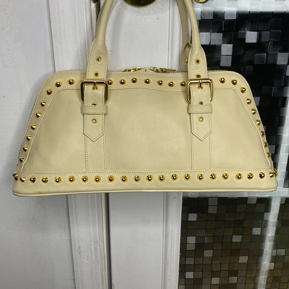 💕 Jennifer Scott Mahsa vixen bone Italian leather satchel gorgeous $559 💕